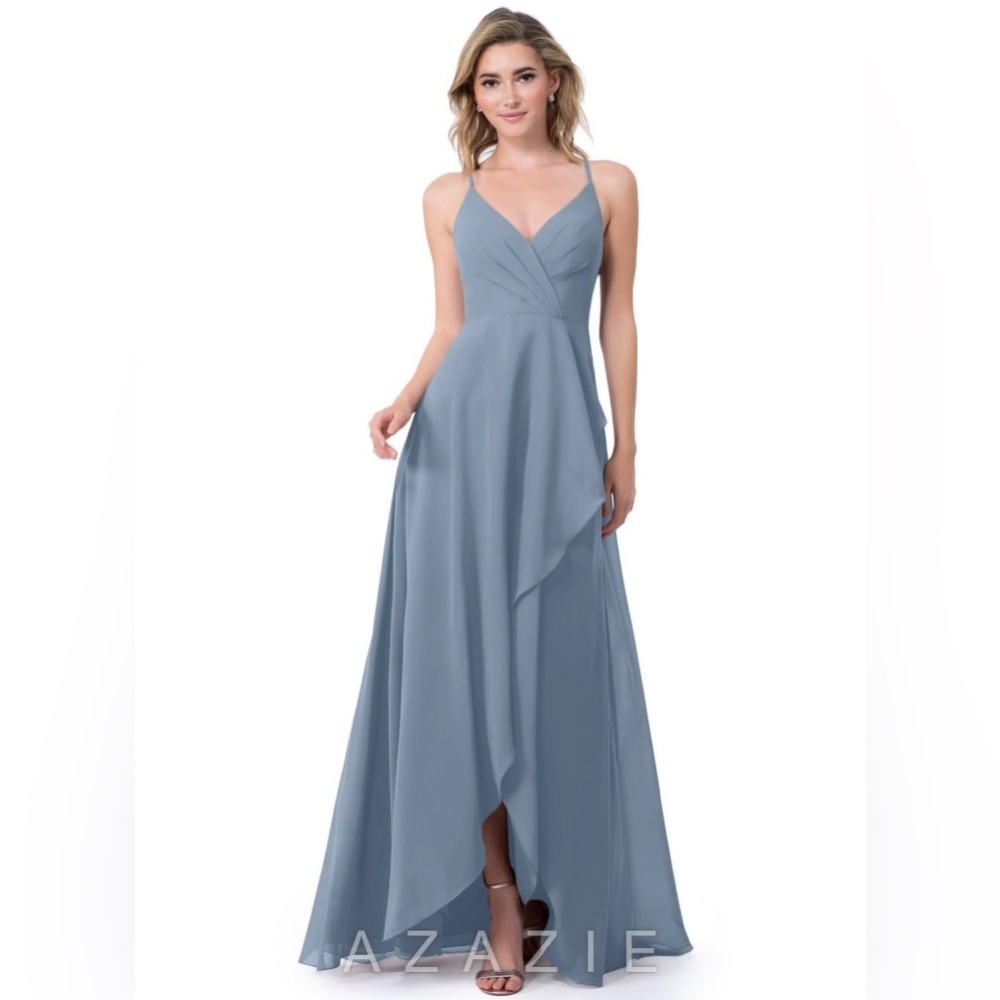Azazie Musa dress in Dusty Blue- size 14